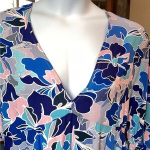 Label of Love Floral V-Neck Dress - Cover Up - Top XL NWT